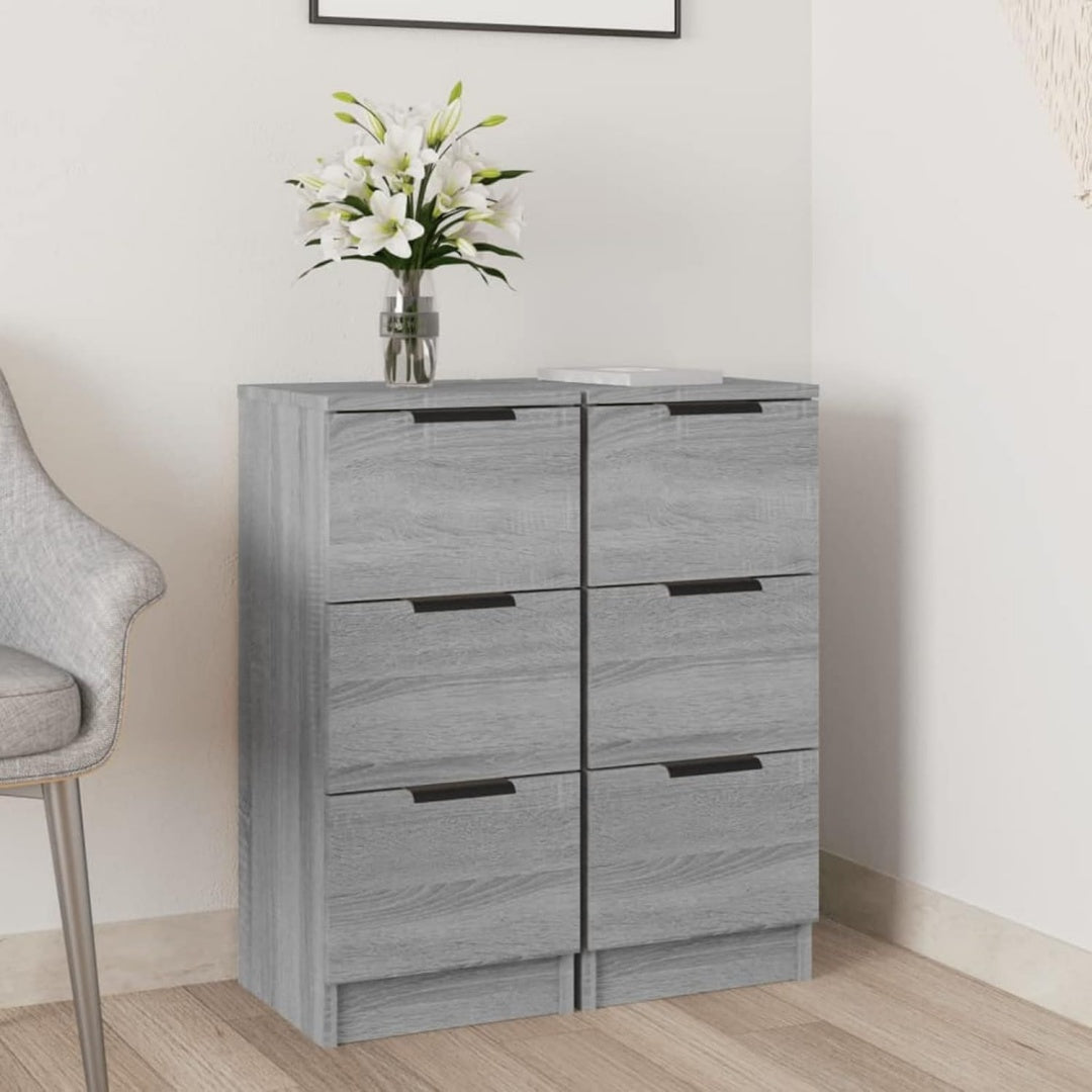Schubladen praegen das Sideboard in Eichenbraun und Grau