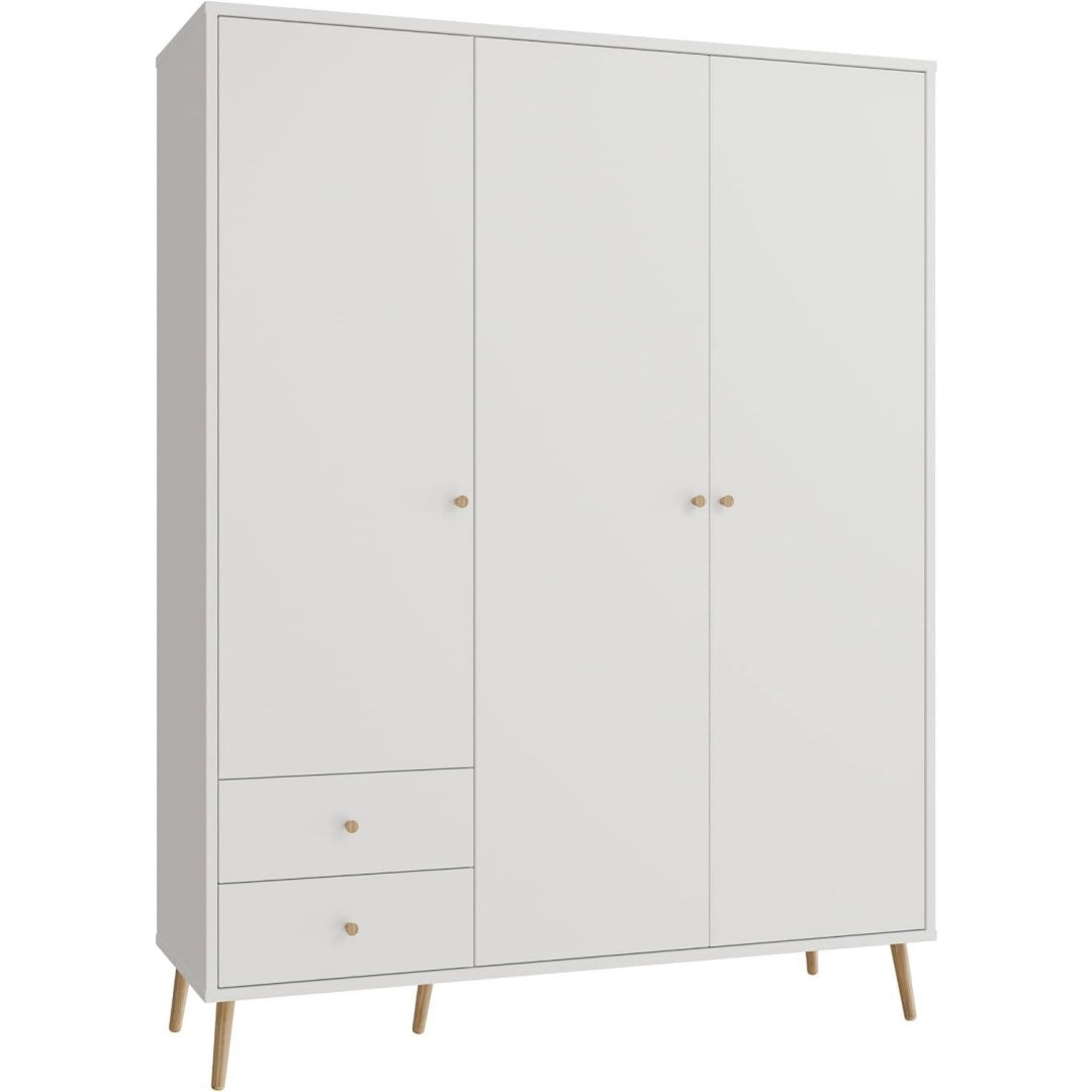 Bei dem Kleiderschrank stehen 2 Schubladen im Mittelpunkt