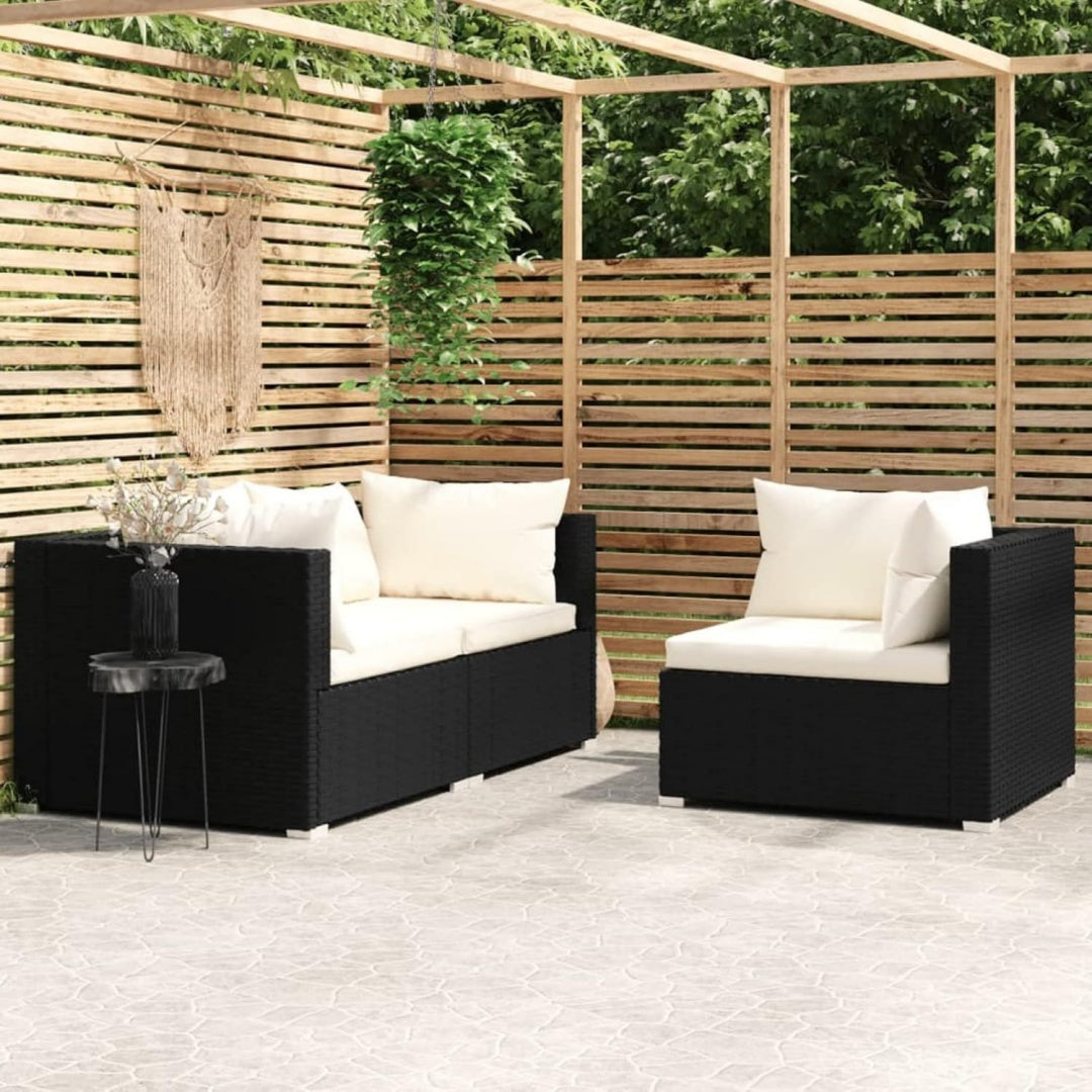 Sofagarnitur in Schwarz und Creme