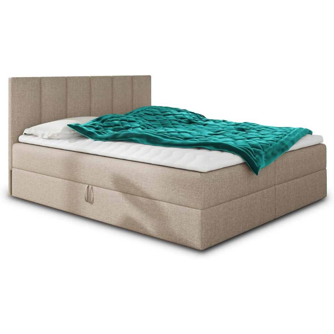 Die Gestaltung von dem Boxspringbett wird durch Schaumstoff gepraegt