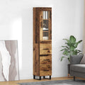 Hochschrank in Eichenbraun mit geschlossenem Stauraum mit den Massen 34.5 x 34 x 180 cm