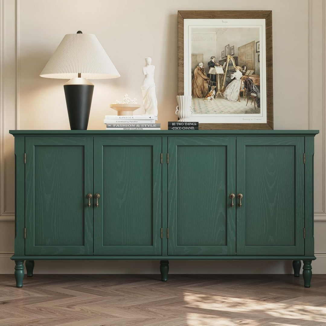 Sideboard verbindet 4 Tueren und gerundete Konturen