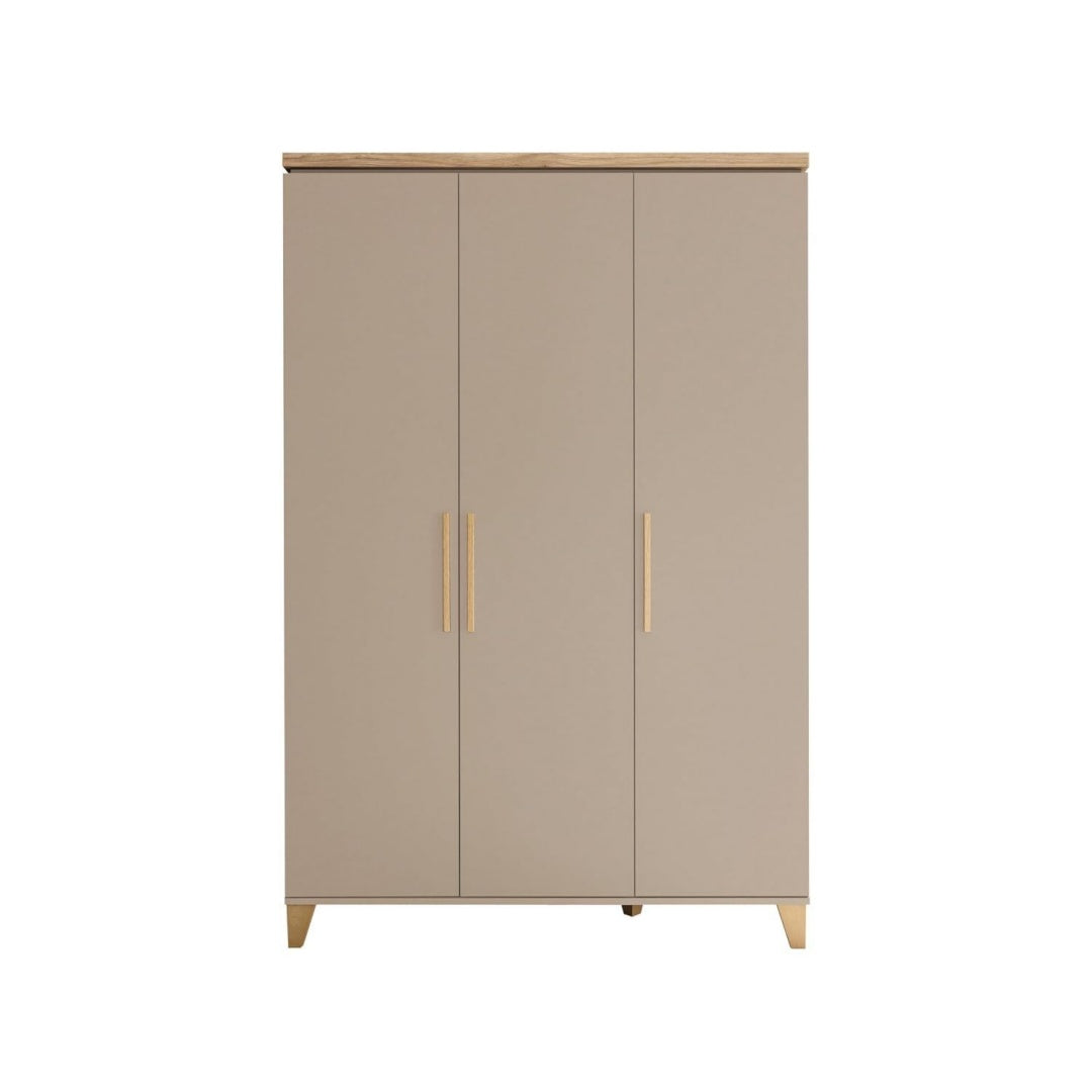 Kleiderschrank in Eichenbraun und Violett