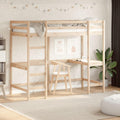 Etagenbett aus Holzwerkstoff in Naturbraun