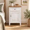 Sideboard aus Massivholz in Weiss und Braun