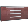 4 Schubladen und beschichtete Flaechen an dem Sideboard