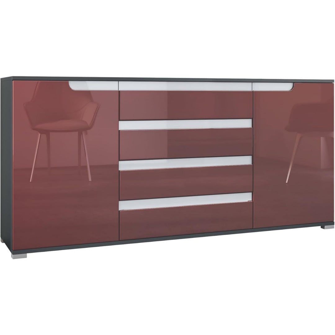 4 Schubladen und beschichtete Flaechen an dem Sideboard