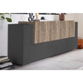 Sideboard in Anthrazit und Eichenbraun mit matten Oberflaechen